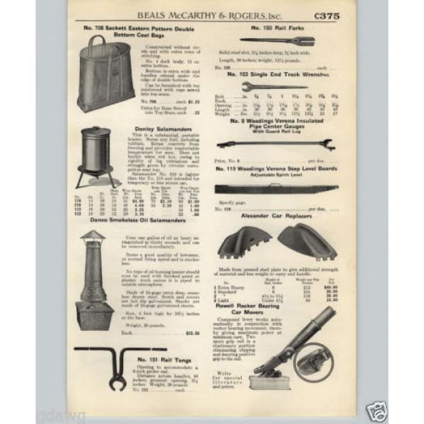 1940 PAPER AD Rowell Rocker Railroad Bearing Car Mover New Badger Samson Atlas #2 image