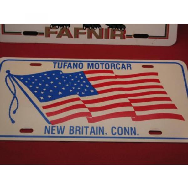 Vintage Lot of 2 New Britain License Plate Car Dealership and Fafnir Bearing #3 image