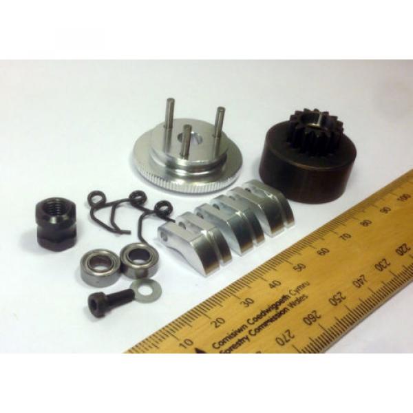 Clutch &amp; Flywheel kit for .21 1/8 RC Nitro Buggy/Car 14T Alloy Shoes/Bearings #2 image