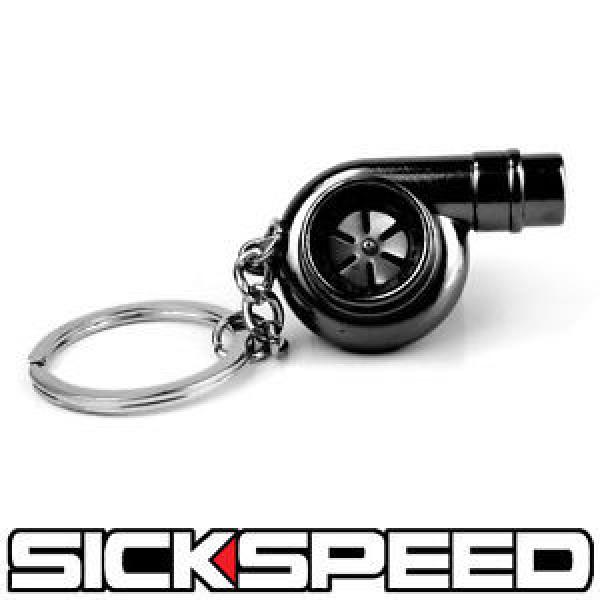 BLACK CHROME SPINNING TURBO BEARING KEYCHAIN KEY RING/CHAIN FOR CAR/TRUCK/SUV D #1 image