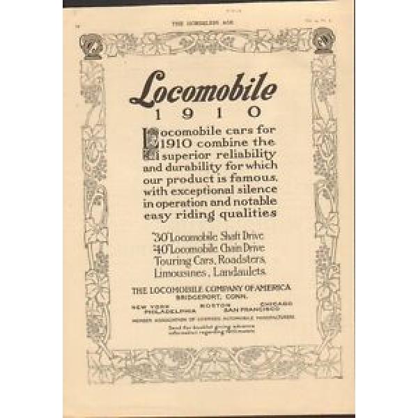 1910 Locomobile Motor Car Bridgeport CT Auto Ad New Departure Ball Bearings mc24 #1 image