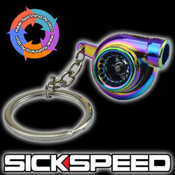 NEO CHROME METAL SPINNING TURBO BEARING KEYCHAIN KEY RING/CHAIN FOR CAR/TRUCK B #1 image