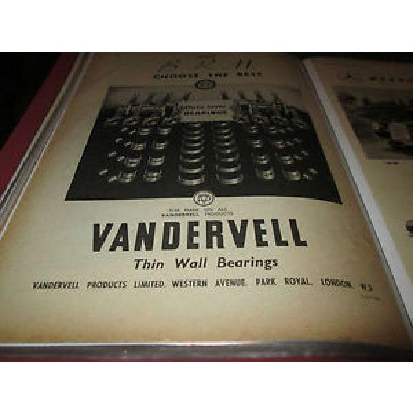 (P) VANDERVELL THIN WALL BEARINGS ADVERT 17TH FEBRUARY 1950 #1 image