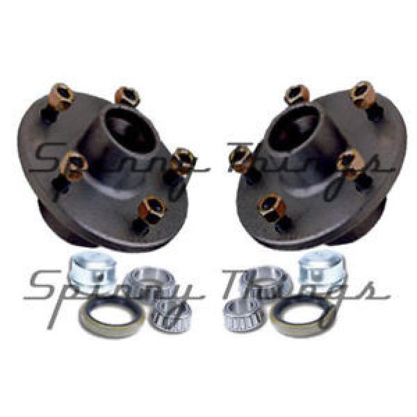 Trailer Hubs (PAIR) FORD 5 stud w/ HOLDEN bearings. Caravan Camper Box Car #1 image