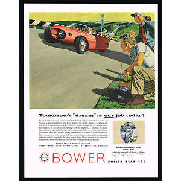 1957 Futuristic Turbine Engine Car Art Vintage Bower Roller Bearings Print Ad #1 image