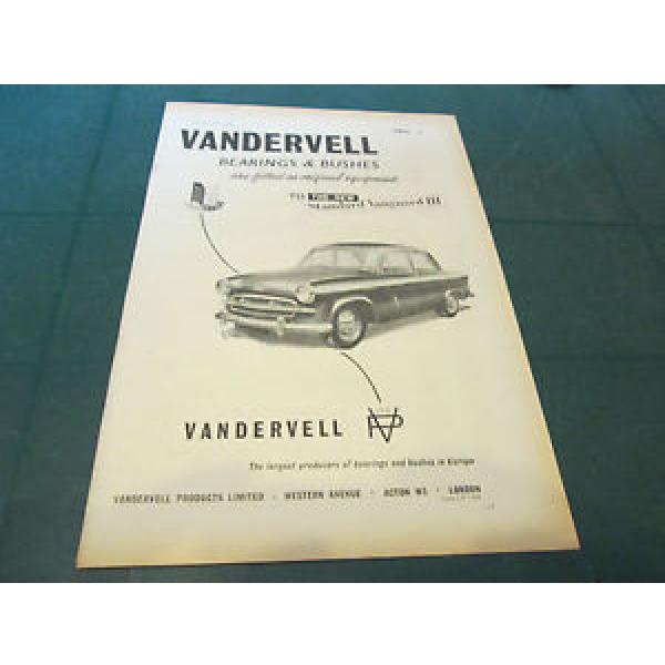 (#)  VINTAGE MOTORING ADVERT VANDERVELL BEARINGS AND BUSHES 26TH OCTOBER 1955 #1 image