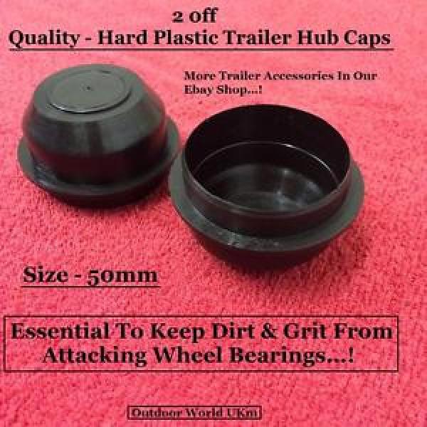 Trailer Hub Caps 2 Bearings Plastic Wheel Car Camping Motorbike Goods Builders #1 image