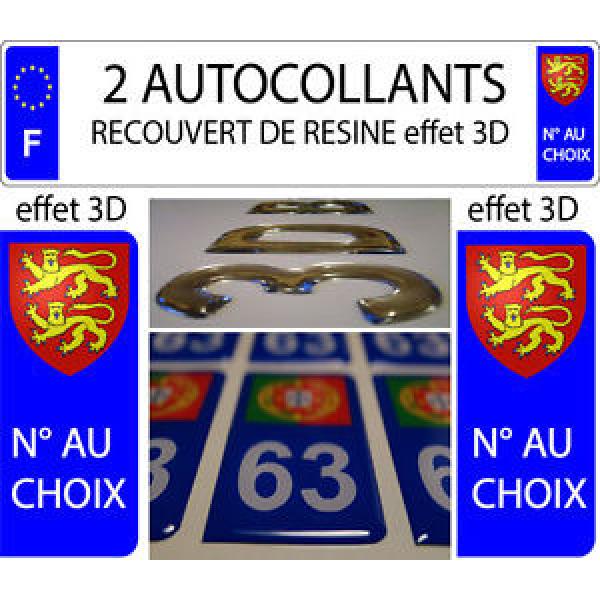 2 sticker car registration plate RESIN COAT OF ARMS BEARINGS NORMANDY #1 image