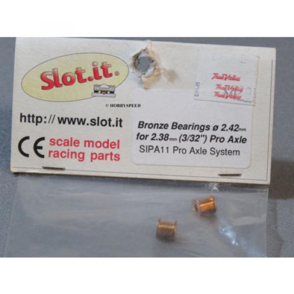 SLOT. IT 1:32 SLOT CAR BRONZE BEARINGS 2.42mm FOR 2.38mm (3/32&#034;) PRO AXLE SIPA11 #1 image