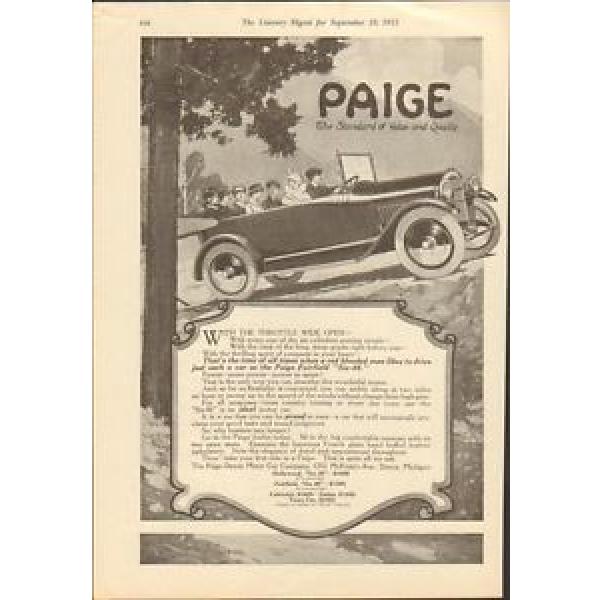 1915 Paige Model Fairfield Detroit MI Auto Ad New Departure Ball Bearings ma8849 #1 image