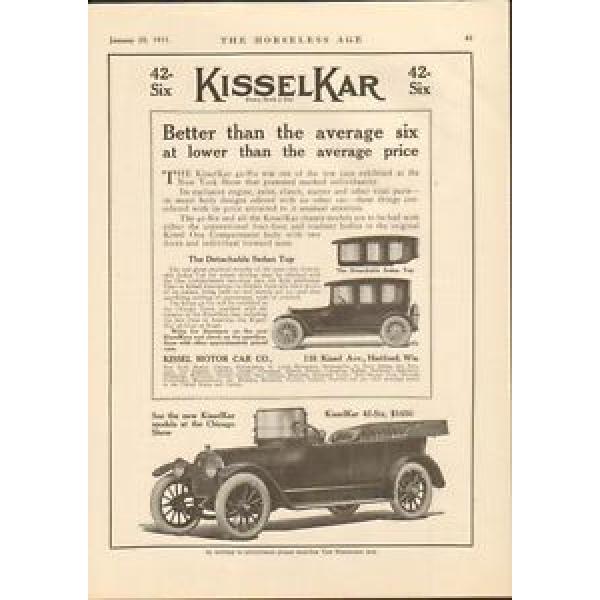 1915 Kissel Kar 6 Hartford WI Auto Ad Buda Motor Co Fafnir Bearing Co ma7316 #1 image