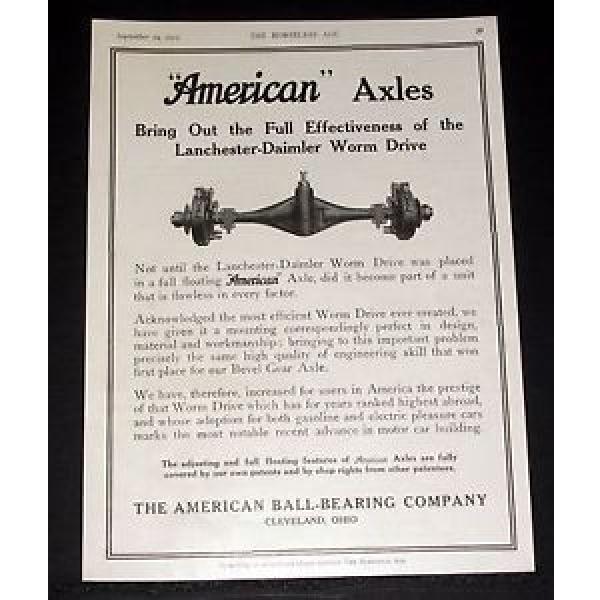 1913 OLD MAGAZINE PRINT AD, AMERICAN BALL-BEARING CO, DAIMLER WORM DRIVE AXLE! #1 image