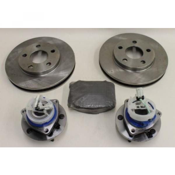 2 X Car Front Blank Brake Rotors Z16-699 Ceramic Pads Hub Bearing Pair F03 Set #2 image