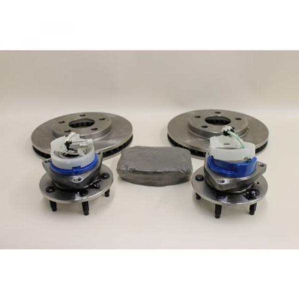 2 X Car Front Blank Brake Rotors Z16-699 Ceramic Pads Hub Bearing Pair F03 Set #3 image