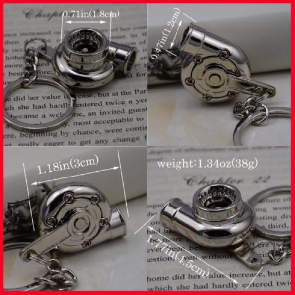 Spinning Turbo Charger Keychain Car Turbine Sleeve Bearing Chain Keyring Keyfob #2 image