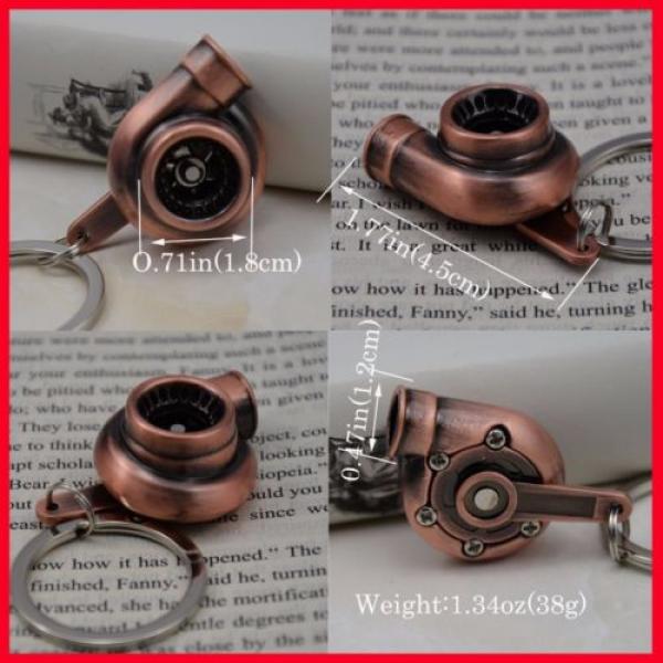 Spinning Turbo Charger Keychain Car Turbine Sleeve Bearing Chain Keyring Keyfob #3 image