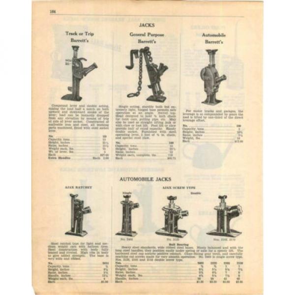 1936 ADVERTISEMENT Barrett&#039;s Auto Car Automobile Jacks Ajax Simplex Ball Bearing #2 image