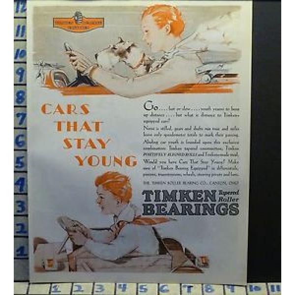 1929 TIMKEN BEARING DOG CHILD CANTEN OHIO CAR AUTO RACING VINTAGE AD  M73 #1 image