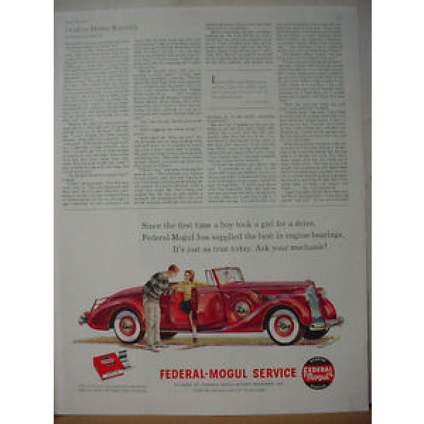 1960 FederalMogul car Bearings Couple in old Convertible Classic Car VTG Ad10328 #1 image