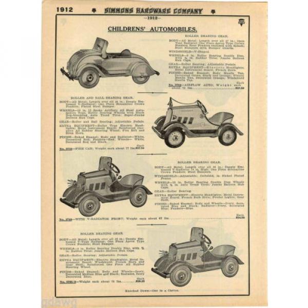 1935 ADVERT Westminster Pedal Car Police Patrol Airflow Fire Roller Bearing #2 image