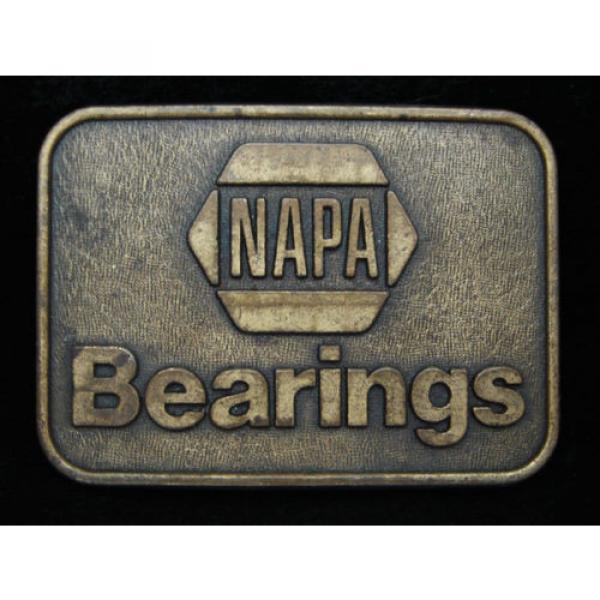 PE05117 VINTAGE 1970s **NAPA BEARINGS** AUTO CAR COMPANY BRASSTONE BELT BUCKLE #1 image