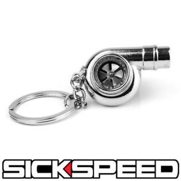 CHROME METAL SPINNING TURBO BEARING KEYCHAIN KEY RING/CHAIN FOR CAR/TRUCK/SUV E #1 image