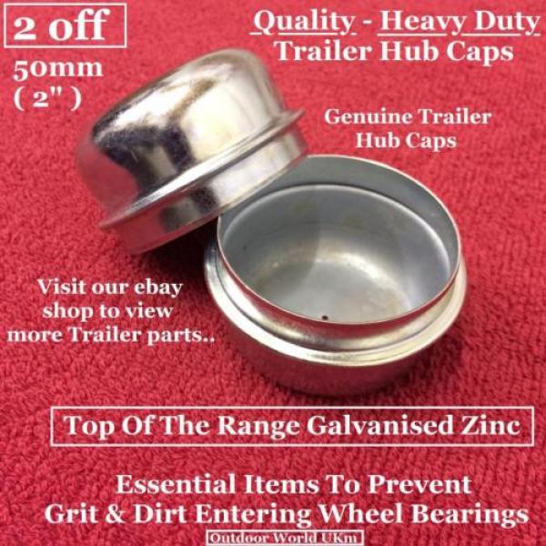 Trailer Hub Caps 2 Bearings Metal Wheel Car Camping Motorbike Boat Builders New #1 image