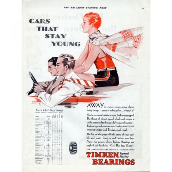 1929 Timken Roller Bearings Ad --Stay Young ----x668 #1 image