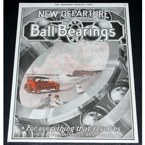 1920 OLD MAGAZINE PRINT AD, NEW DEPARTURE BALL BEARINGS, MOTOR CAR ON BEACH ART! #1 image