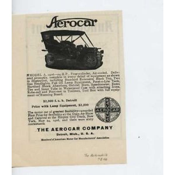 1906 Aerocar Model A Detroit MI Auto Ad Standard Roller Bearing Co mc0908 #1 image