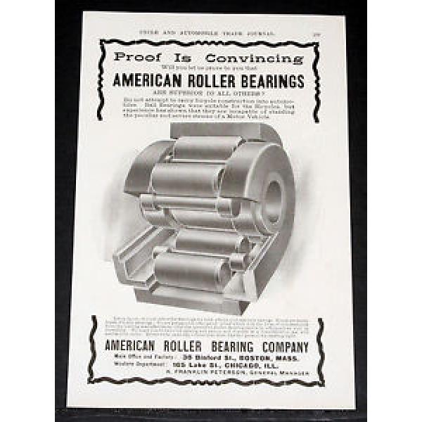 1903 OLD MAGAZINE PRINT AD, AMERICAN ROLLER BEARINGS ARE SUPERIOR TO ALL OTHERS! #1 image