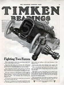 1918 Timken Bearings Ad --Fights Driving &amp; Racing Forces --t1051 #1 image