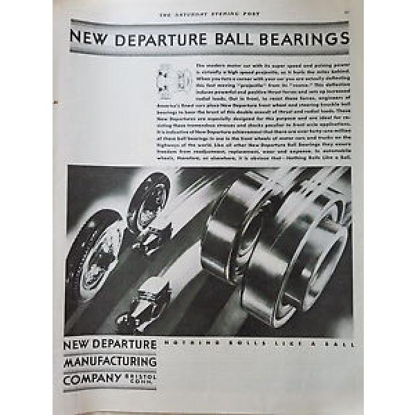 1930 New Departure Ball Bearings for Motor car Nothing Rolls Like Ball Ad #1 image