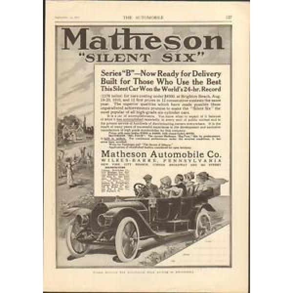 1912 Matheson 6 Wilkes Barre PA Auto Ad Timken Roller bearing Co ma7997 #1 image