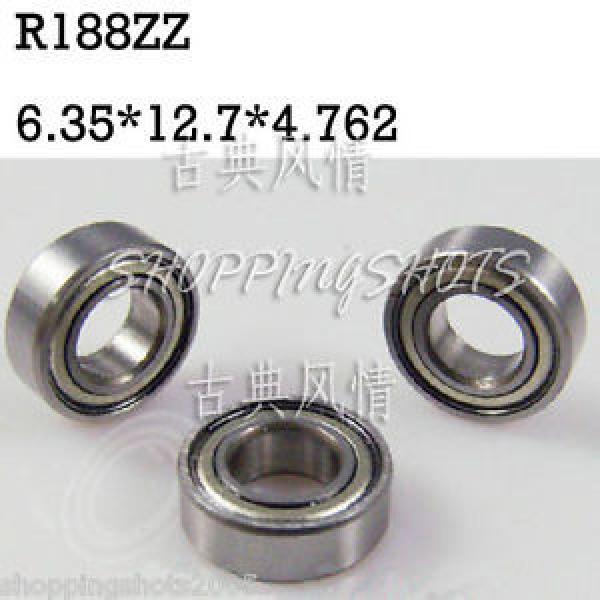 10pcs R188 ZZ 1/4&#034;x 1/2&#034;x 3/16&#034; inch Miniature Ball Radial Ball Bearings R188ZZ #1 image