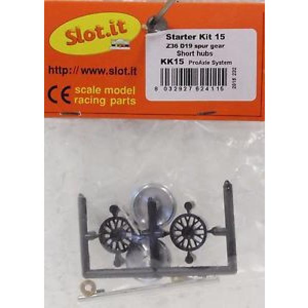 SLOT IT SIKK15 AXLE KIT-GEAR,WHEELS,BEARINGS,3/32 AXLE NEW I/32 SLOT CAR PART #1 image