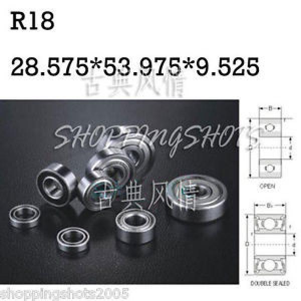 10) R18 open 1 1/8&#034;x 2 1/8&#034; x 1/2&#034; inch Bearing Miniature Ball Radial Bearings #1 image