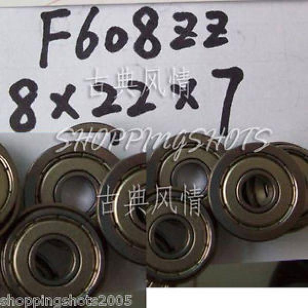 10pc F608ZZ 8x22x7 Flanged 8*22*7 mm F608Z Miniature Ball Radial Bearing F608 ZZ #1 image