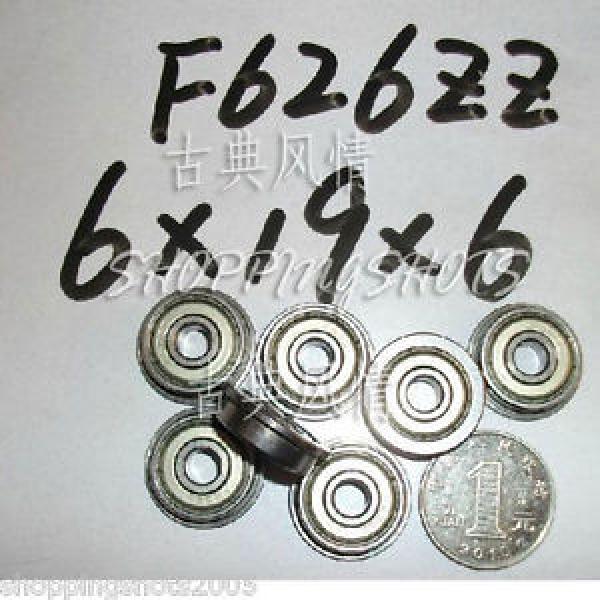 (10) F626ZZ 6x19x6 Flanged 6*19*6 mm F624Z Miniature Ball Radial Bearing F626 ZZ #1 image