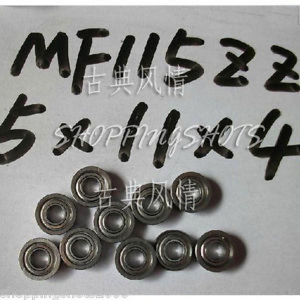 10pcs MF115 5X11X4 Flanged 5*11*4 bearings Miniature Ball Radial Bearing MF115ZZ #1 image