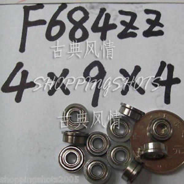 10) F684ZZ 4x9x4 Flanged 4*9*4 mm F684Z Miniature Ball Radial Bearing F684 ZZ 2Z #1 image