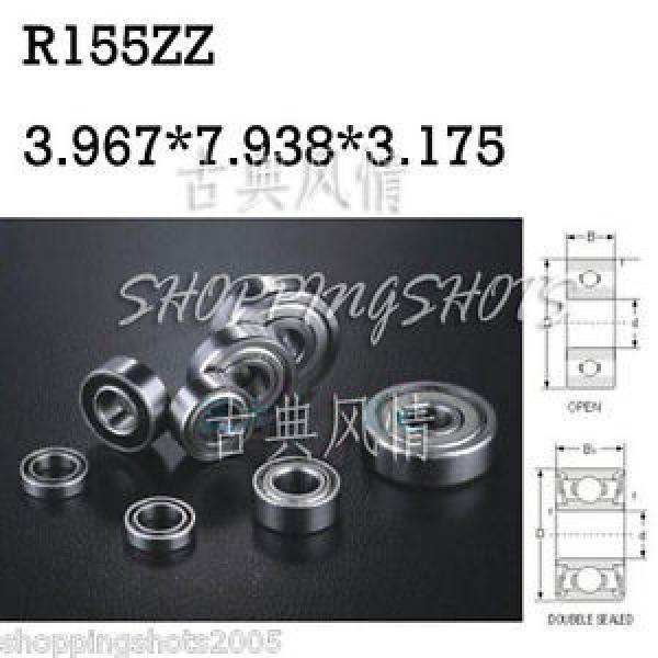 10pcs R155 ZZ 5/32&#034;x 5/16&#034;x 1/8&#034; inch Miniature Ball Radial Ball Bearings R155ZZ #1 image