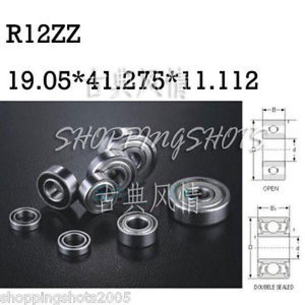10pcs R12 ZZ 3/4&#034; x 1 5/8&#034; x 7/16&#034; inch Bearing Miniature Ball Radial Bearings Z #1 image