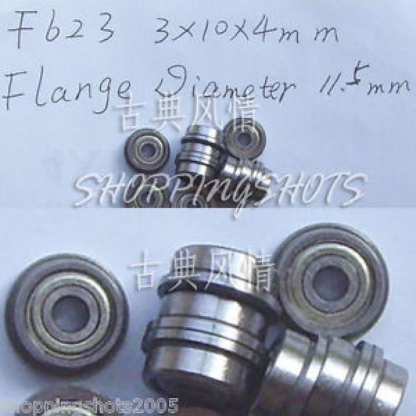 (10) F623ZZ 3x10x4 Flanged 3*10*4 mm F623Z Miniature Ball Radial Bearing F623 ZZ #1 image