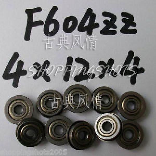 (10) F604ZZ 4x12x4 Flanged 4*12*4 mm F604Z Miniature Ball Radial Bearing F604 ZZ #1 image