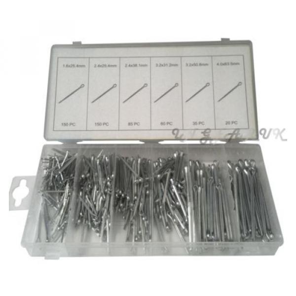 500PC COTTER PIN ASSORTMENT SPLIT SPRING PINS IN CASE auto car bearing clip tool #1 image