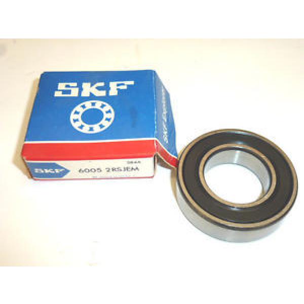 SKF SINGLE ROW 2 SEALS RADIAL BEARING 6005 2RSJEM #1 image