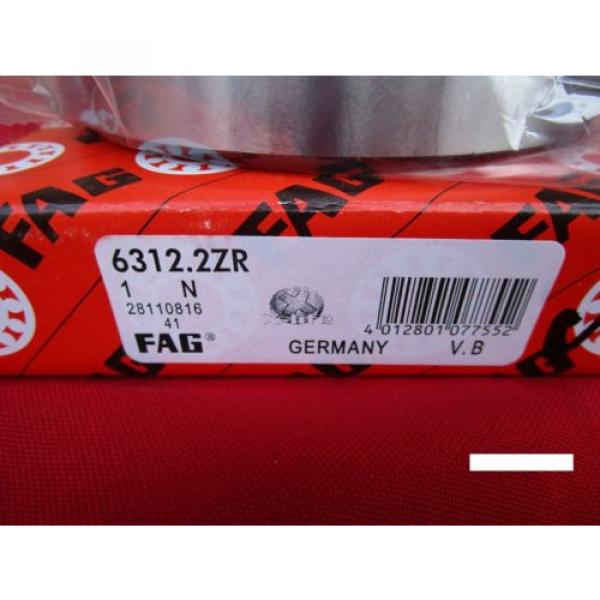 Fag 6312-2ZR, Single Row Radial Bearing (=2 SKF 2Z, NSK ZZ,NTN,Fafnir 312 KDD) #2 image