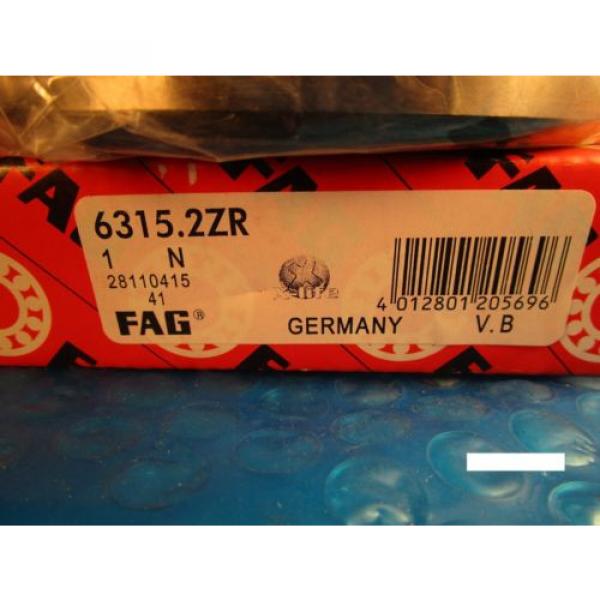 Fag 6315-2ZR, Single Row Radial Bearing (=2 SKF 2Z, NSK ZZ,NTN,Fafnir 315 KDD) #2 image