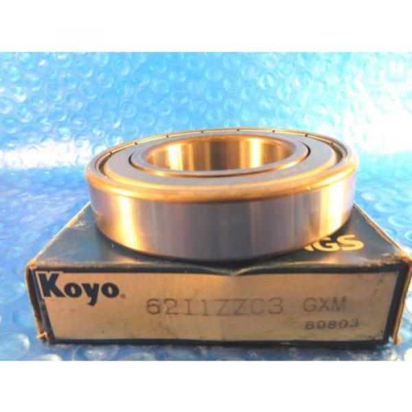 KOYO 6211ZZC3 Single Row Radial Bearing, 55 mm ID x 100 mm OD x 21 mm Wide #1 image